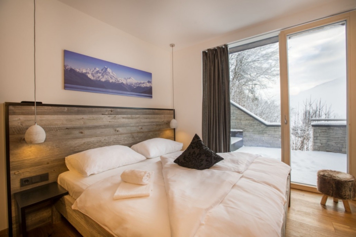 Ferienwohnung Kitzbüheler Alpen Schlafzimmer Ausblick